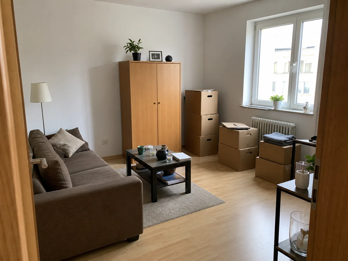 Beispielhafter Wohnraum vor einer Räumung.