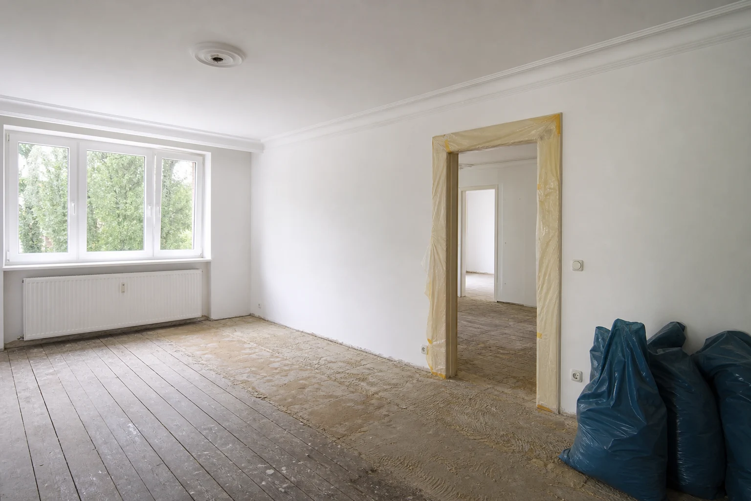 Entkernung und Demontage in einer Wohnung als Beispielbild