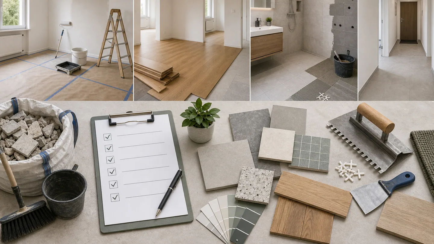 Malerarbeiten koordiniert mit Renovierung und Wohnungssanierung