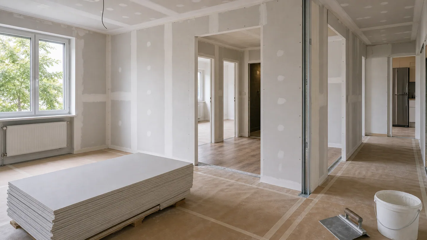 Wohnungssanierung mit Trockenbau und Innenausbau als Beispiel