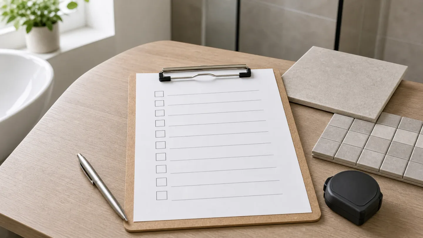 Checkliste zur Vorbereitung einer Badsanierung als Rasterbild