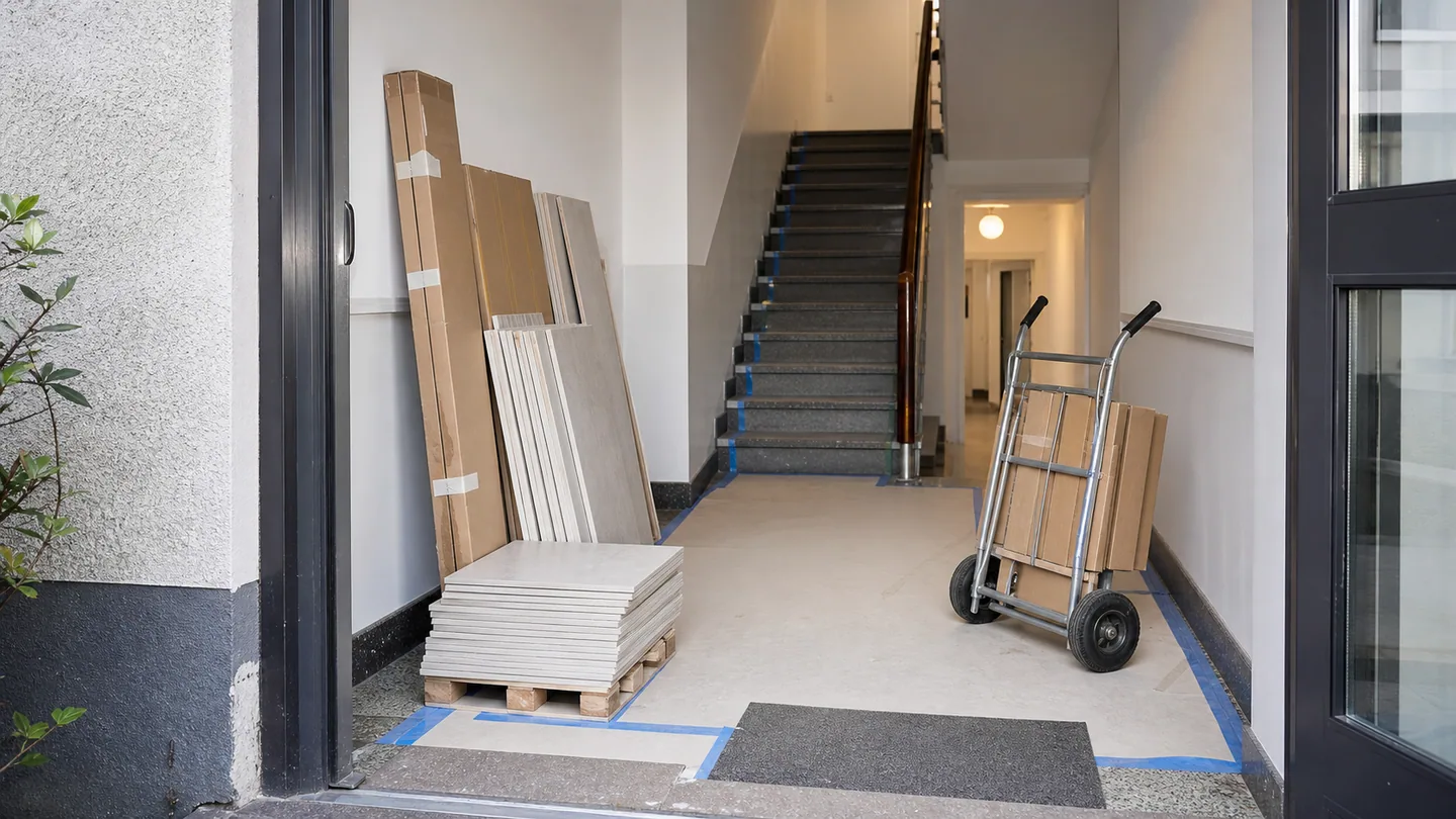 Lokale Faktoren wie Zugang Etage und Transportwege bei Wohnungssanierung im Ruhrgebiet